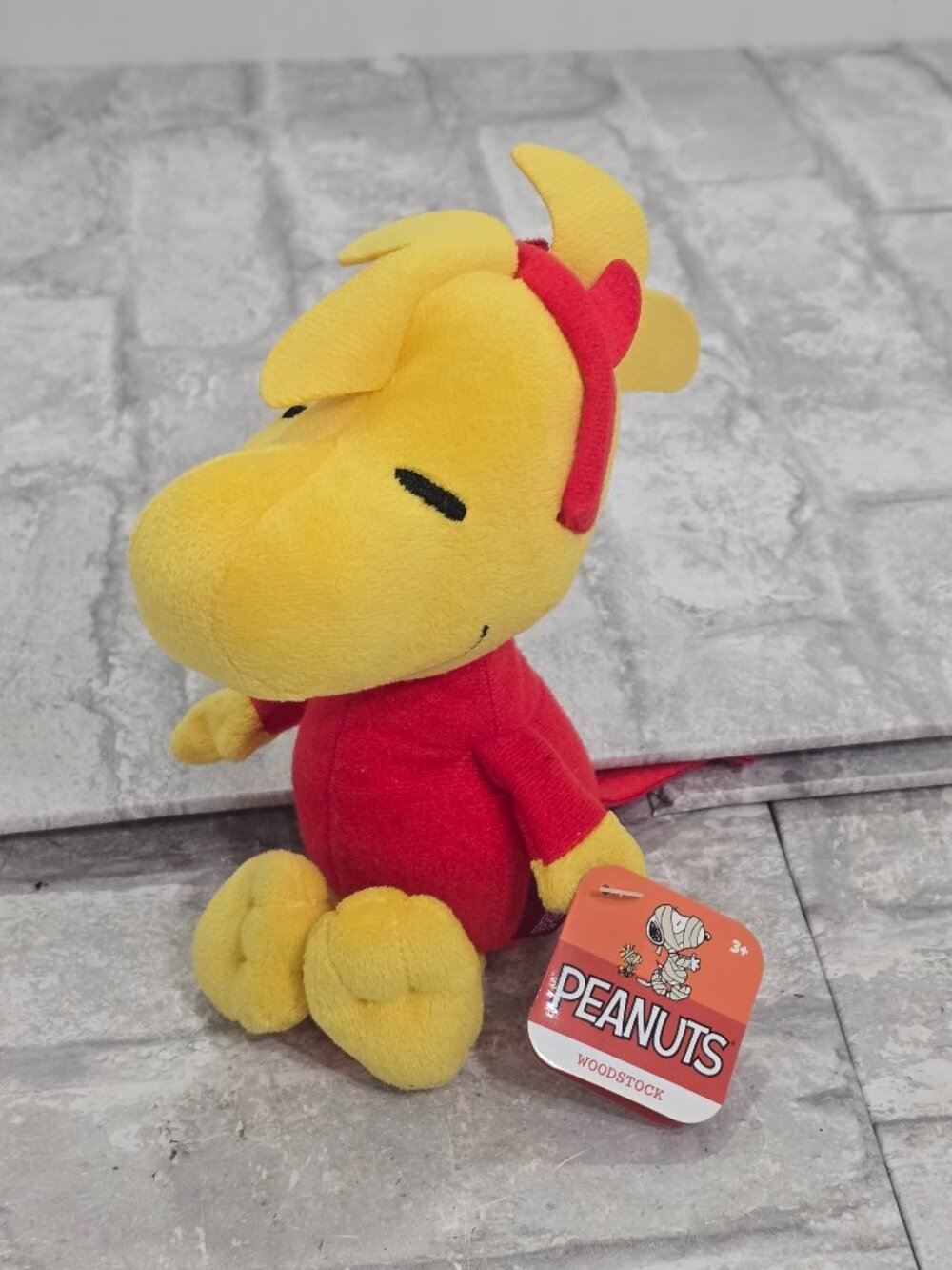 Peanuts 8"Woodstock Plush w/ Red Devil Horns, Charlie Brown Halloween